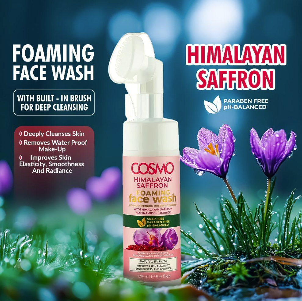 Himalayan Saffron Foaming Face Wash by Cosmo 175ml
